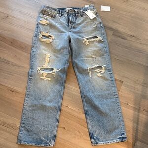 Good American Men's Light Blue Distressed Jeans